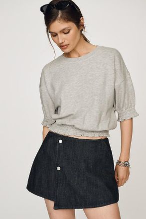 Maeve Short-Sleeve Bubble Sweatshirt