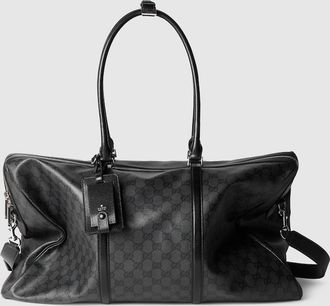 Gucci Essence Classic Large Duffle Bag, Black, Original GG Fabric