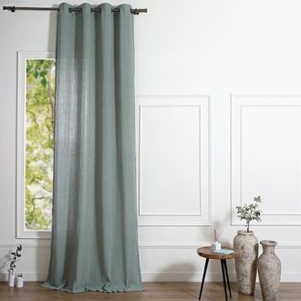 Febronie Cortina con ojales algodón verde celadón 140x290