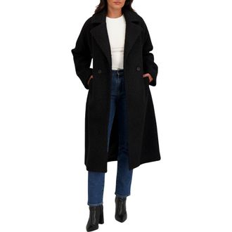 Sebby Boucl&eacute; Longline Coat in Black at Nordstrom Rack, Size X-Small
