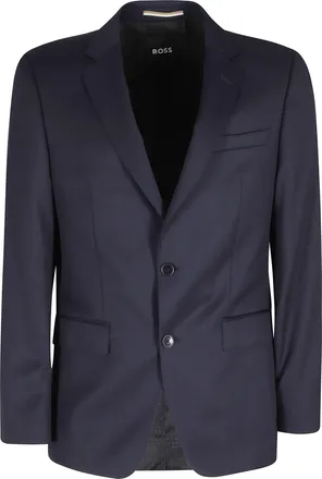 BOSS Dark Blue H Huge B1 Slim Fit Single-Breasted Wool Blazer