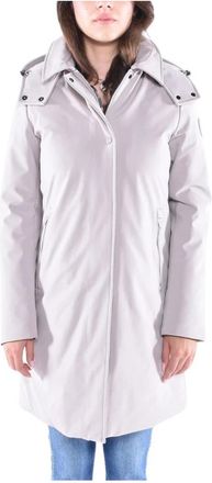 Woolrich Chevron Down Parka Jas - Dames - Parka Jassen - Wit - XS - Polyester - Jassen