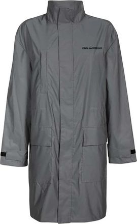 Karl Lagerfeld Multi-pocket Techno Fabric Jas - Dames - Parka Jassen - Grijs - 2XS - Polyester - Jassen
