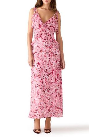 Steve Madden Adalina Maxi Dress in Pink Check at Nordstrom, Size X-Small