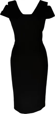 Roland Mouret Midi Dress in Black Viscose
