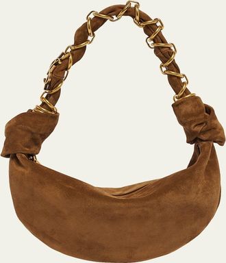 Saint Laurent Amalia Mini YSL Suede Hobo Bag