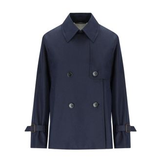 Max Mara Trench Coats, female, Blue, Size: S Biglia Short Trench Coat