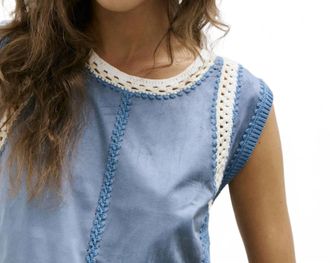 M&eacute;lissa Nepton Dahp Top In Denim Blue Suede