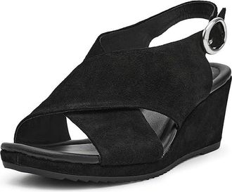 S&ouml;fft Isabeth Womens Wedge Shoes Black Suede : 8.5 M (B), Leather