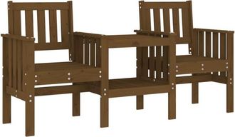 vidaXL Vidaxl - Garden Bench with Table 2-Seater Honey Brown Solid Wood Pine