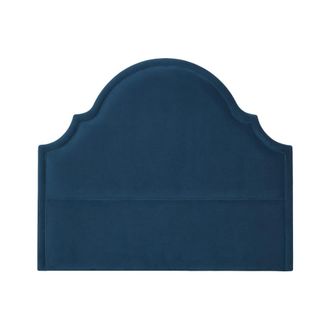 Robin des Bois Cabecero de cama estilo shabby chic en terciopelo de azul profundo