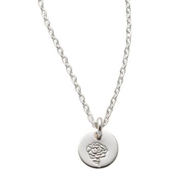 Made by Mary January Birth Flower Necklace in Silver at Nordstrom, Size Medium