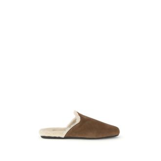 Prada Brown Calf Leather Bos Taurus Womens Mules