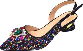 Generic Elegant High Heels Shoes and Bag with Rhinestone Embellished Toe is Comfortable Womens Shoes for Party