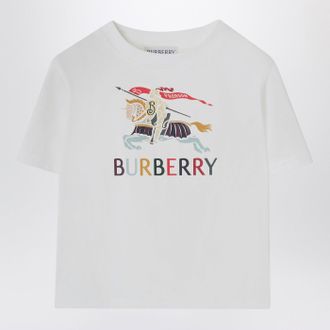 Burberry White cotton T-shirt with EKD