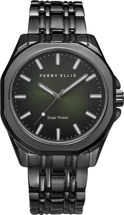 Perry Ellis Solar Powered 3-Hand Quartz Bracelet Watch, 41mm in Gunmetal at Nordstrom Rack