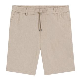HUGO BOSS Hugo, Casual Shorts, male, Beige, Size: W36 Modern-Fit Linen Blend Shorts