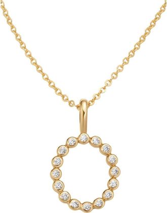 Made by Mary CZ Poppy Initial Necklace in Gold Vermeil Initial O at Nordstrom