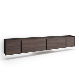 Skraut Home Skraut Home - Mueble Tv, Televisi&oacute;n, Muebles De Sal&oacute;n, Almacenaje, 309x35x50cm, Para Tv Hasta 80, Colgado, Suspendido, Led, Estilo Moderno, Roble Oscu