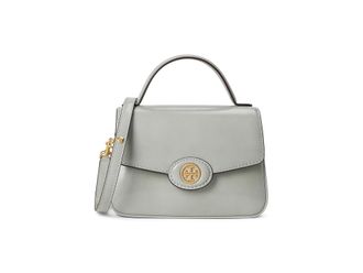 Tory Burch Robinson Spazzolato Small Top-Handle Bag Shoulder Womens Handbags Light Granite, Leather/Suede