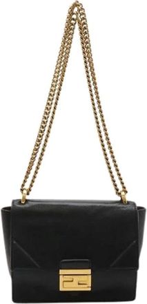 Fendi Pre-owned Borsa a Spalla in Pelle con Catena 8Bt312 - - Pre-owned - Donna - Nero - ONE SIZE