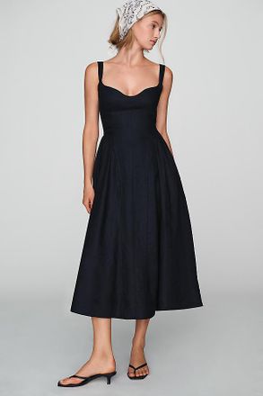 Reformation Birdie 100% Linen Midi Dress