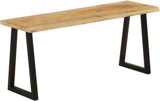 vidaXL Vidaxl - Banco con borde natural de madera de mango maciza 105 cm