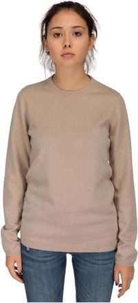 Brunello Cucinelli Oversized Beige Trui - Dames - Ronde hals truien - Beige - L - Truien & Vesten