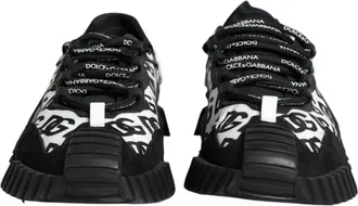Dolce & Gabbana Black Logo Lace Up Low Top NS1 Sneakers Mens Shoes (Pre-Owned)