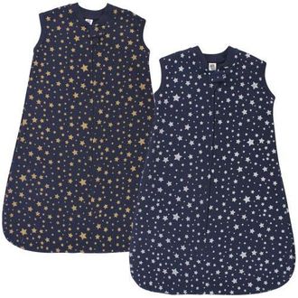 Hudson Baby Premium Quilted Sleeveless Sleeping Bag and Wearable Blanket in Metallic Stars at Nordstrom