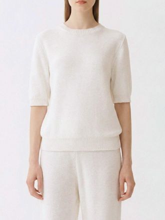 Fabiana Filippi Maglia a girocollo di cotone con paillettes Fabiana Filippi