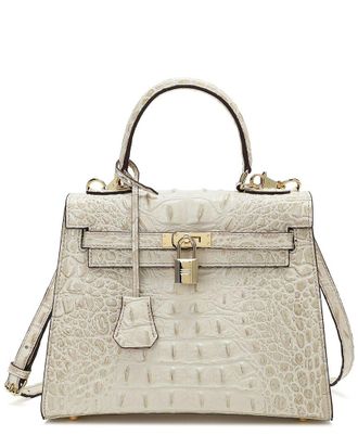 Tiffany & Fred Alligator-Embossed Leather Satchel