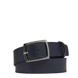 Piquadro Accessoires, Heren, Blauw, ONE Size, Mens leather belt with prong buckle