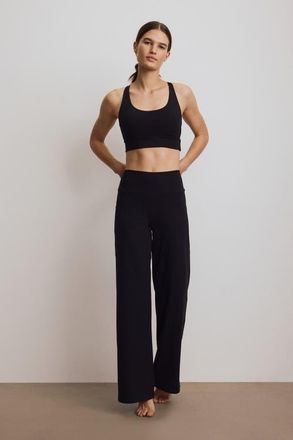 H&M Wide-leg sports leggings with softmove in Black at Nordstrom, Size X-Small