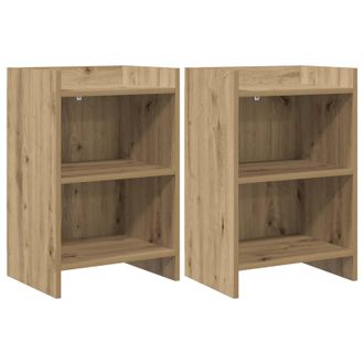 vidaXL Mesas De Noche 2 Pcs Roble Artesanal 40 X 30 X 60 Cm Vidaxl