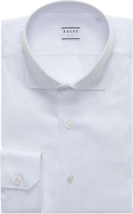 Xacus Slim Fit Katoenen Stretch Franse Kraag Overhemd - Heren - Zakelijke Overhemden - Wit - S - Katoen - Overhemden