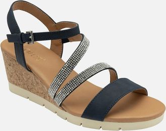 Lotus Womens Goldie Womens Wedge Sandals - Navy - Size: 5