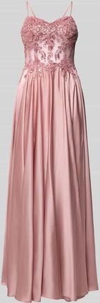 Mascara Abendkleid mit Zierstein- und Paillettenbesatz in Rosa, Gr&ouml;&szlig;e 32