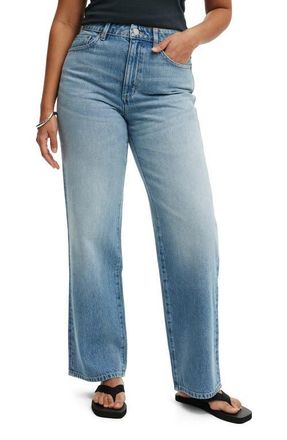 Cotton On Curvy 91 High Waist Straight Leg Jeans in Fairlight Blue at Nordstrom, Size 8