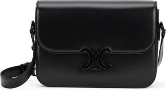 Celine Womens Shoulder Bag Triomphe Classic Black Calfskin