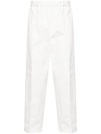 Jil Sander Katoenen broek met toelopende pijpen - Wit
