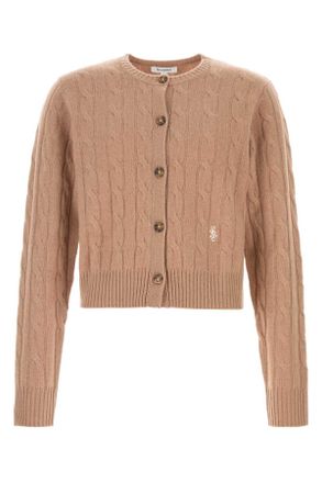 Sporty & Rich Camel Cashmere Blend Cardigan