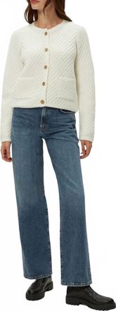 Michael Stars Cera Honeycomb Cardigan In Ivory