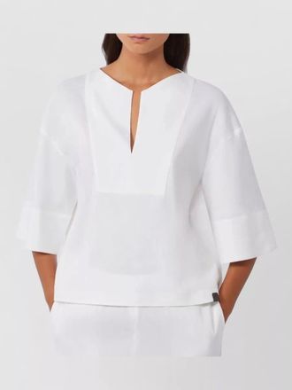 Max Mara v neck blouse wide short sleeves