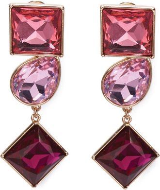Carolina Herrera CZ Multi-Shape Crystal Drop Earrings