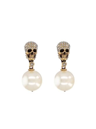 Alexander McQueen Golden Skull Drop Earrings