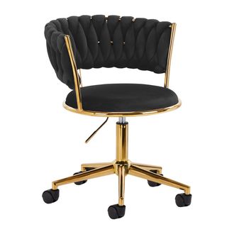 OEM Silla Giratoria 4rico Qs-gw01g De Terciopelo Negro