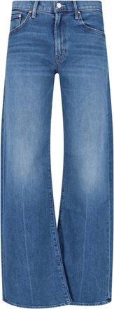 Mother Straight-Leg Jeans with Mid-Rise Waist and Timeless Wash