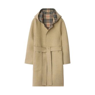 Burberry Belted Coats, female, Beige, Size: 2XS Outerwear Burberry