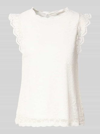 Apricot Blusenshirt aus H&auml;kelspitze in Offwhite, Gr&ouml;&szlig;e XXL